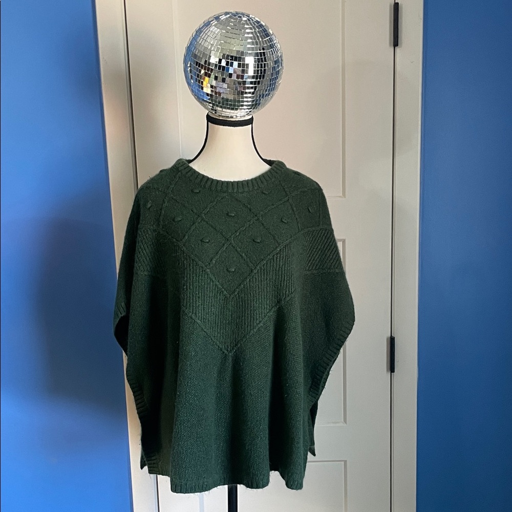 LOFT Forest Green Women's Poncho Sweater